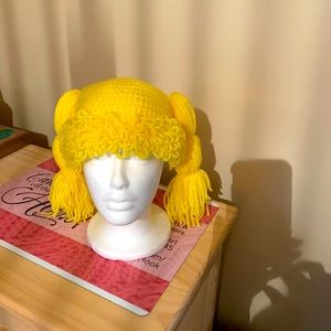 Hand crocheted cabbage patch doll hat. Can be made any color.